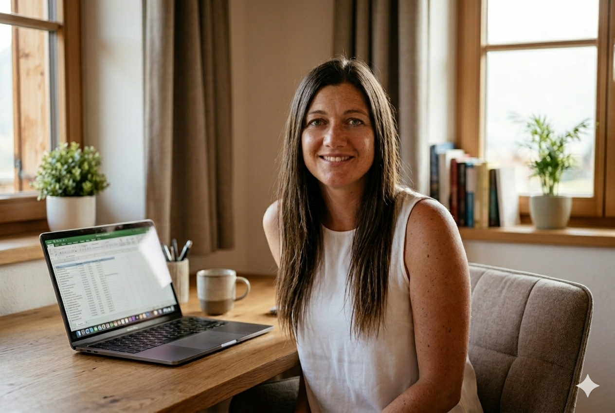 Claudia Wiedemair an ihrem Schreibtisch mit Laptop